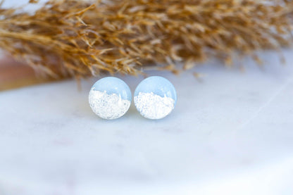 Sky blue stud earrings - Ollijewelry