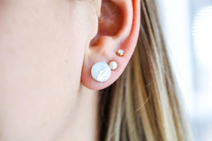 Sky blue stud earrings - Ollijewelry