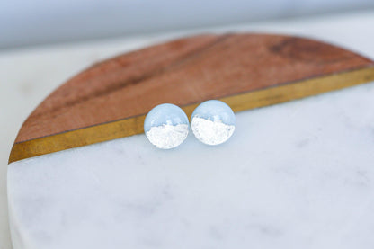 Sky blue stud earrings - Ollijewelry