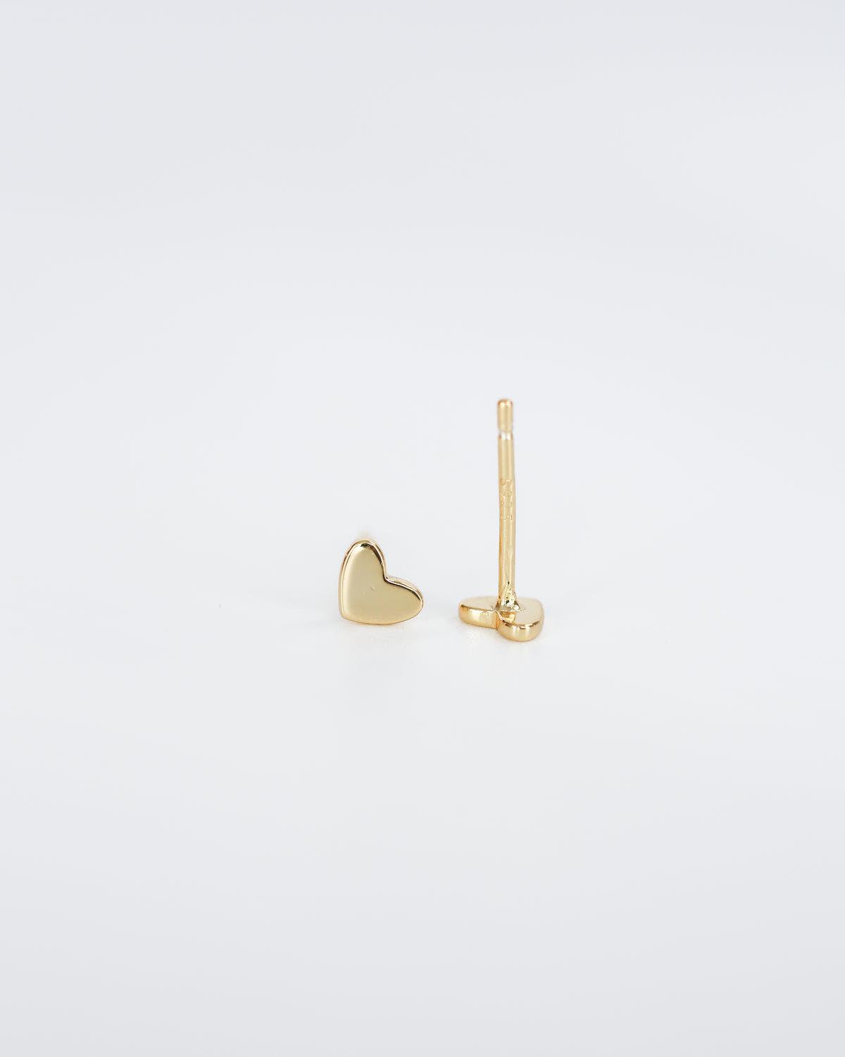 Teeny tiny earrings 18k Gold heart studs - Ollijewelry