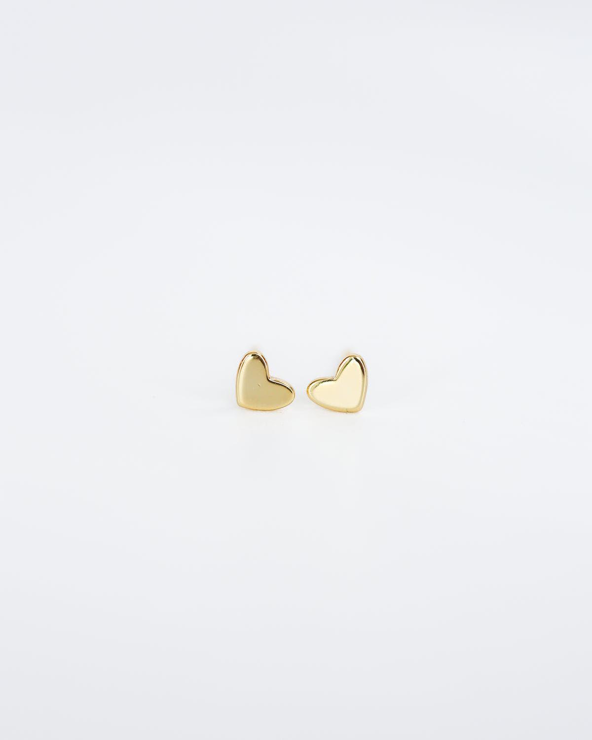 Teeny tiny earrings 18k Gold heart studs - Ollijewelry