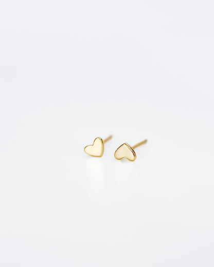 Teeny tiny earrings 18k Gold heart studs - Ollijewelry