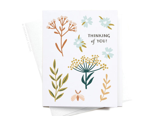 Thinking of You Soft Florals Greeting Card - Ollijewelry