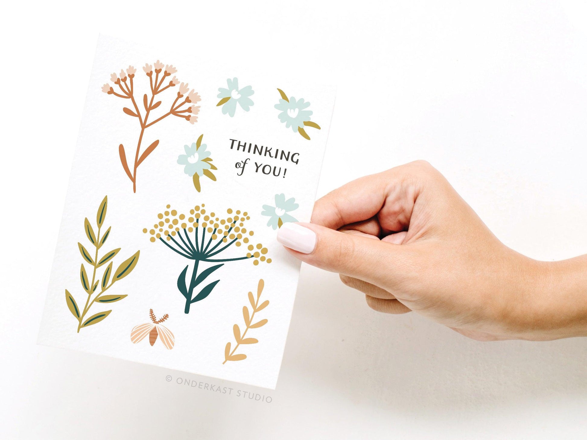 Thinking of You Soft Florals Greeting Card - Ollijewelry