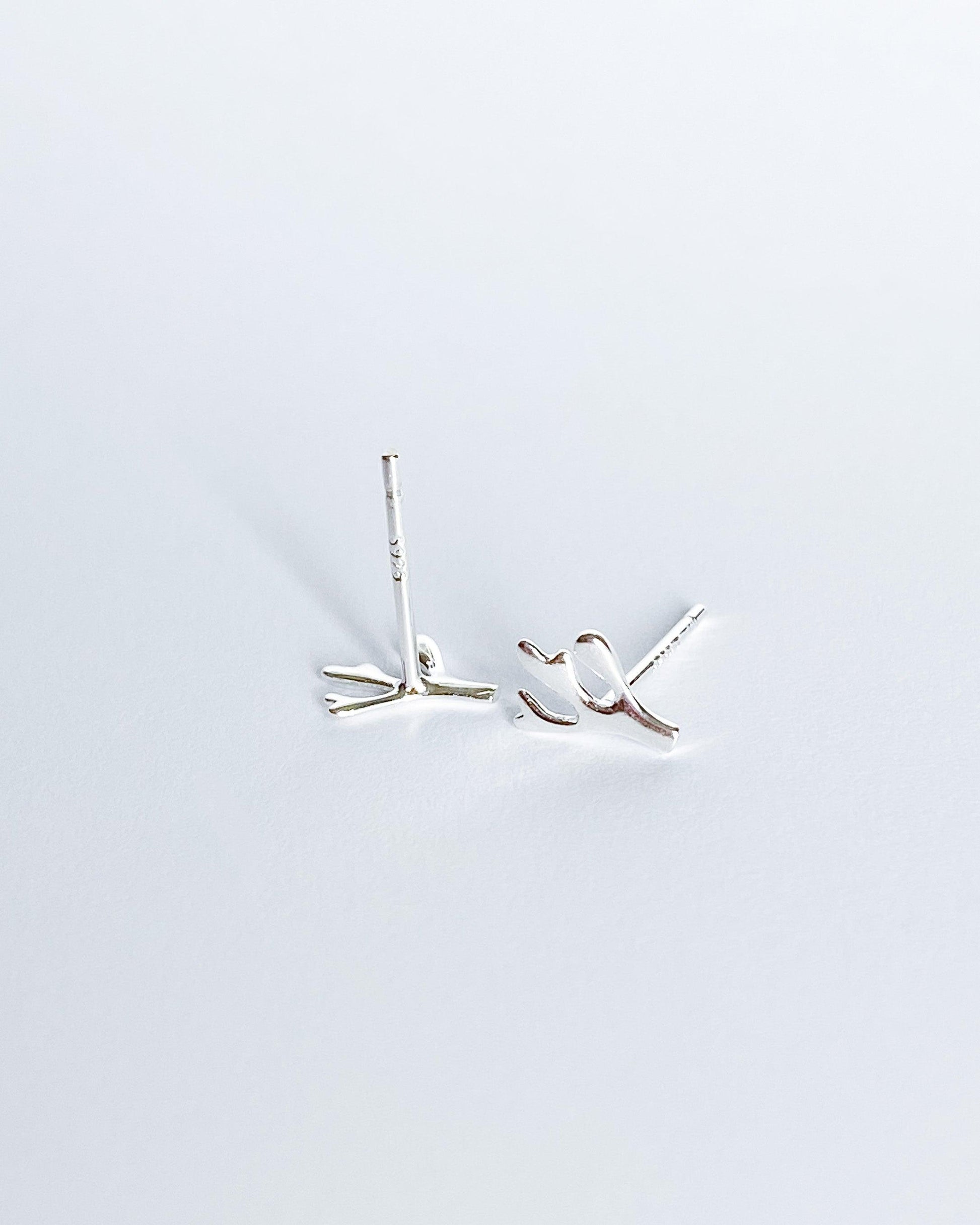 Tiny botanical earrings 925 sterling silver - Ollijewelry