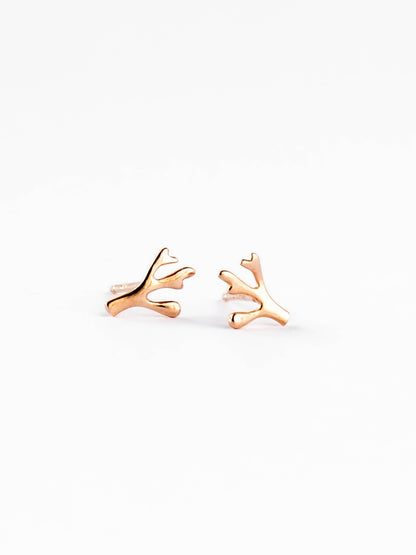 Tiny botanical rose gold earrings - Ollijewelry