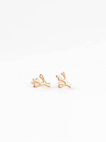 Tiny botanical rose gold earrings - Ollijewelry