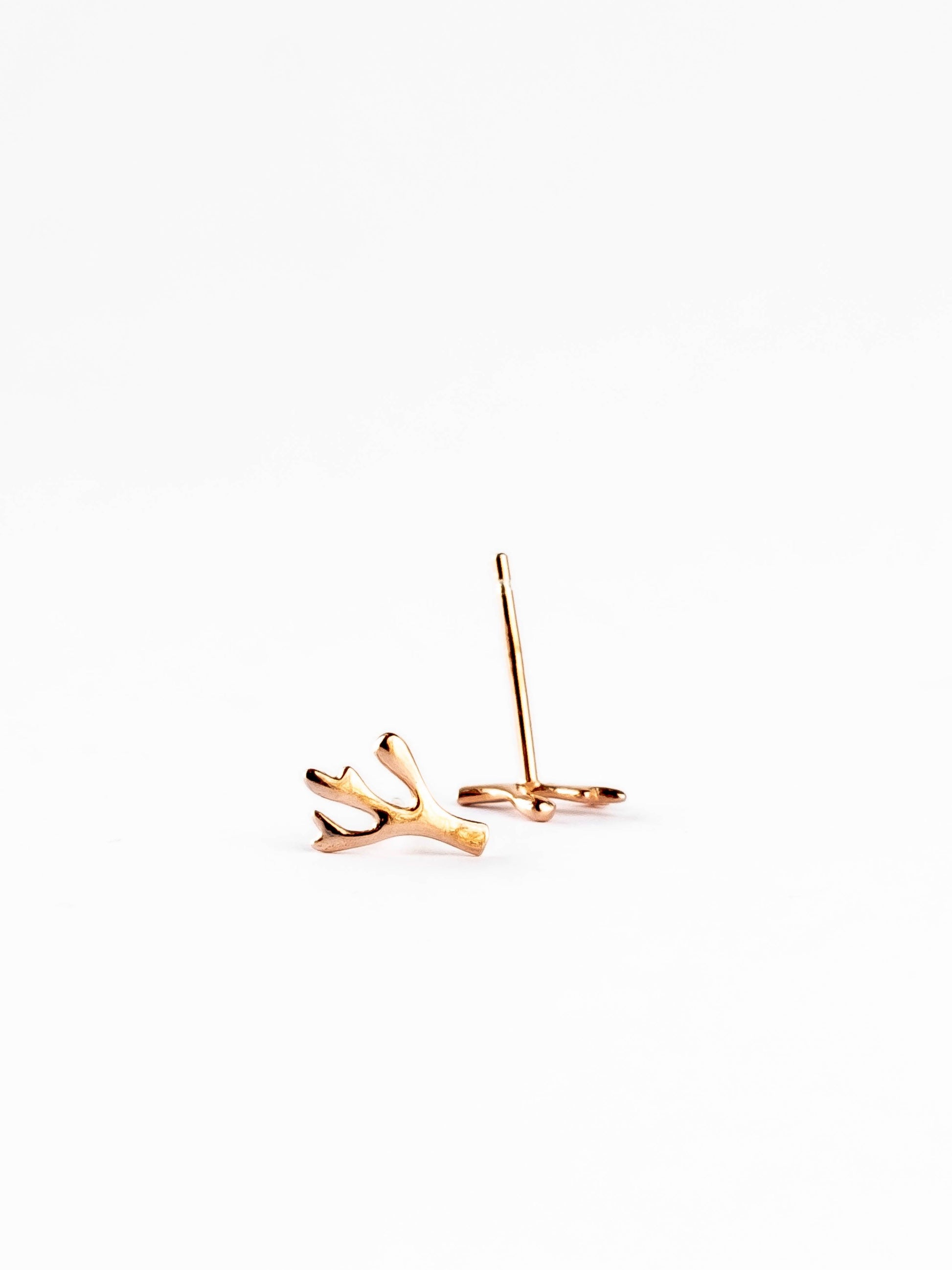 Tiny botanical rose gold earrings - Ollijewelry