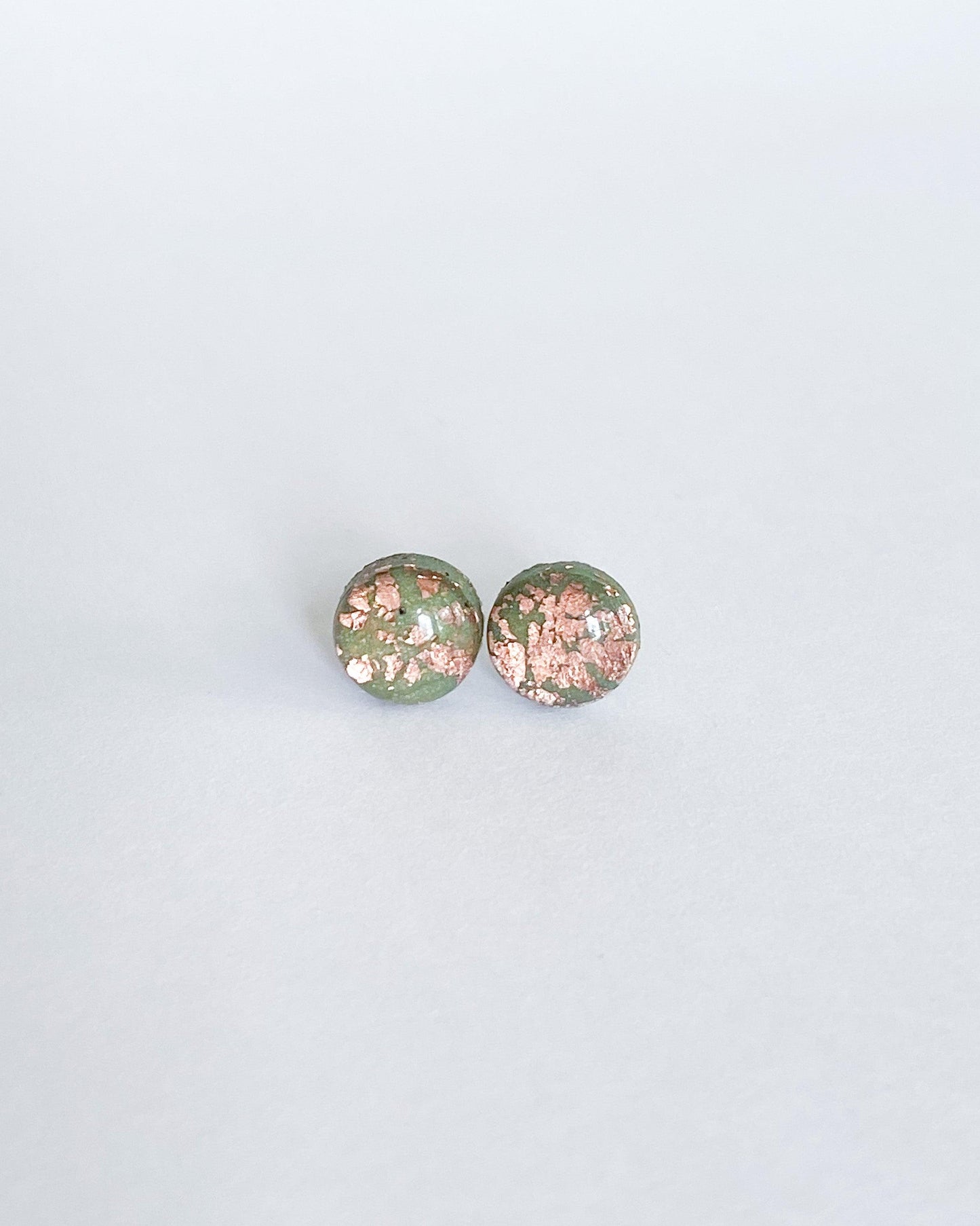 Tiny emerald earrings with surgical stainless steel posts - Ollijewelry