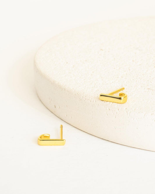 Tiny gold hoop earrings vermeil gold hoop studs - Ollijewelry