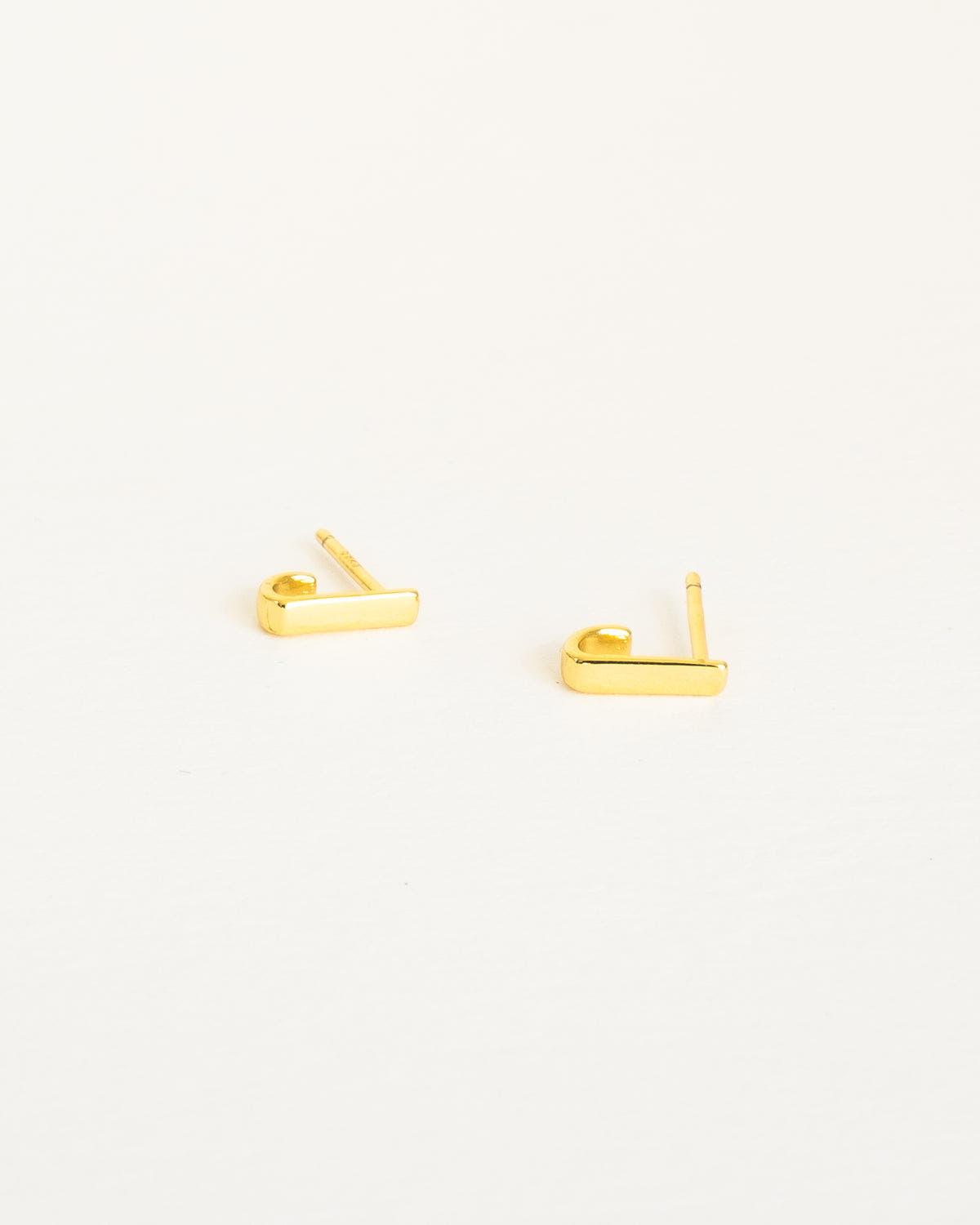 Tiny gold hoop earrings vermeil gold hoop studs - Ollijewelry