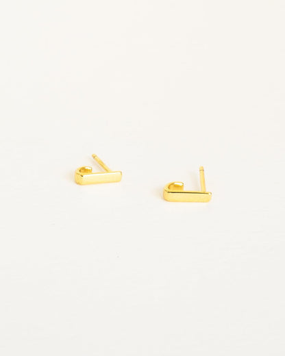 Tiny gold hoop earrings vermeil gold hoop studs - Ollijewelry