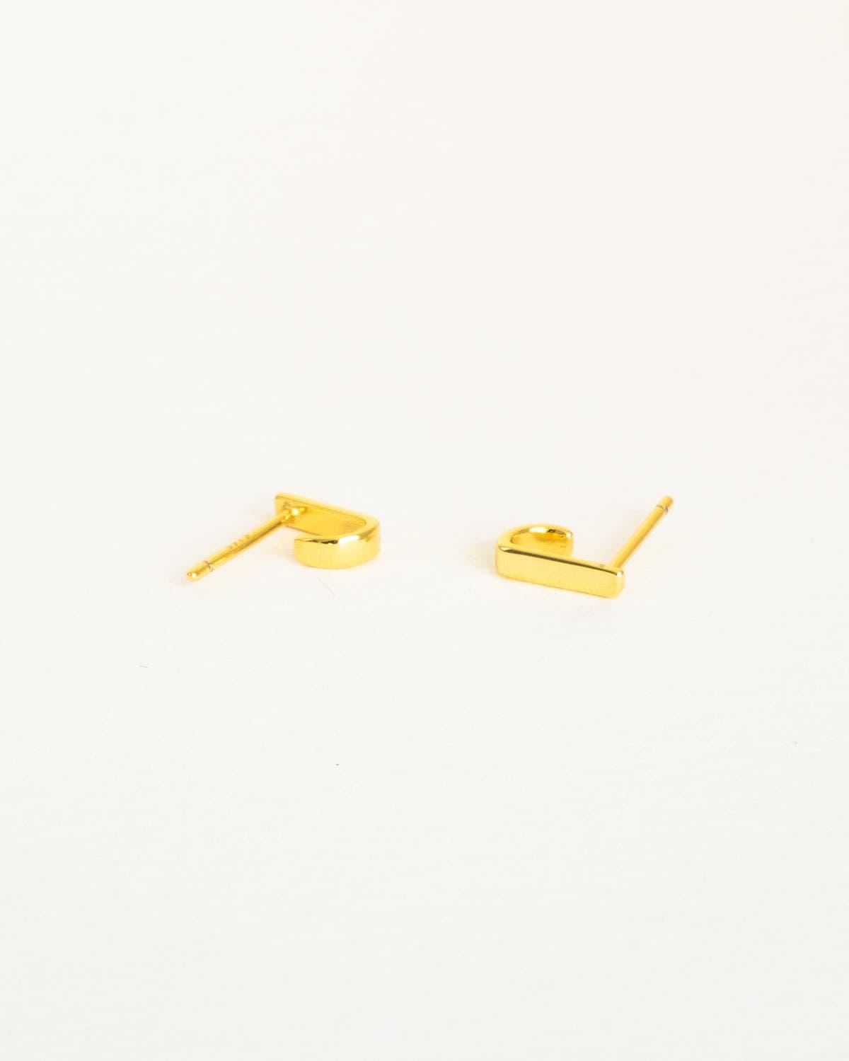 Tiny gold hoop earrings vermeil gold hoop studs - Ollijewelry