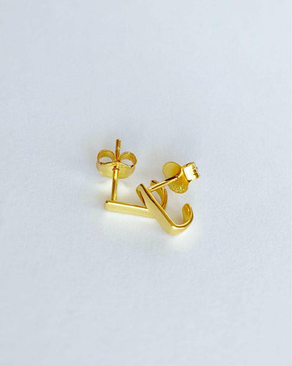 Tiny gold hoop earrings vermeil gold hoop studs - Ollijewelry