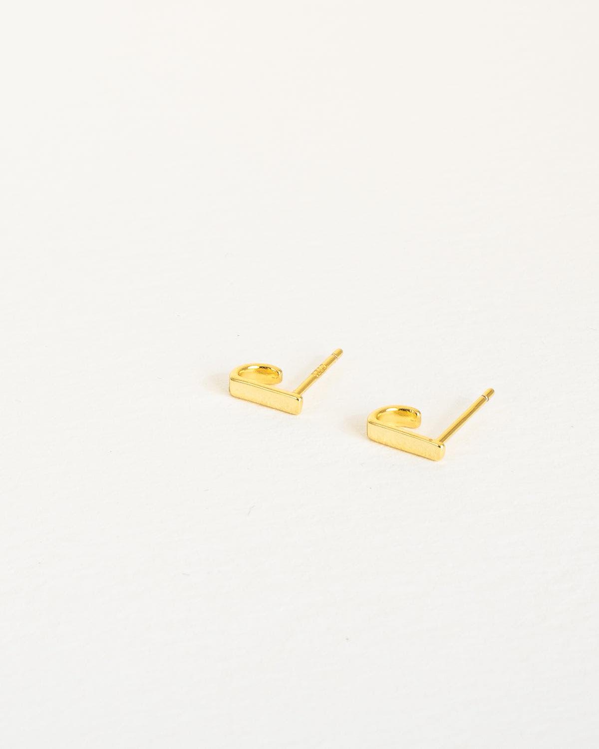 Tiny gold hoop earrings vermeil gold hoop studs - Ollijewelry