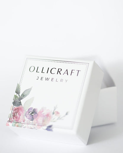White sparkle studs with surgical steel posts - Ollijewelry